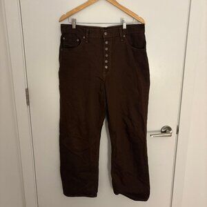 Levi’s ribcage straight brown ankle jeans